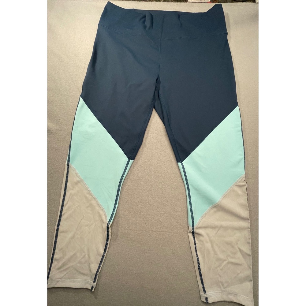 Fabletics PowerHold Colorblock Leggings Navy Mint Grey‎ XXL PT1939722